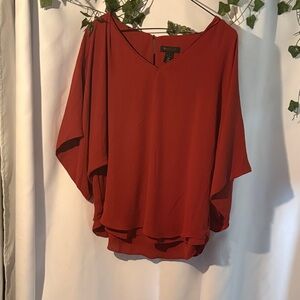 White House Black Market Rich Red Blouse